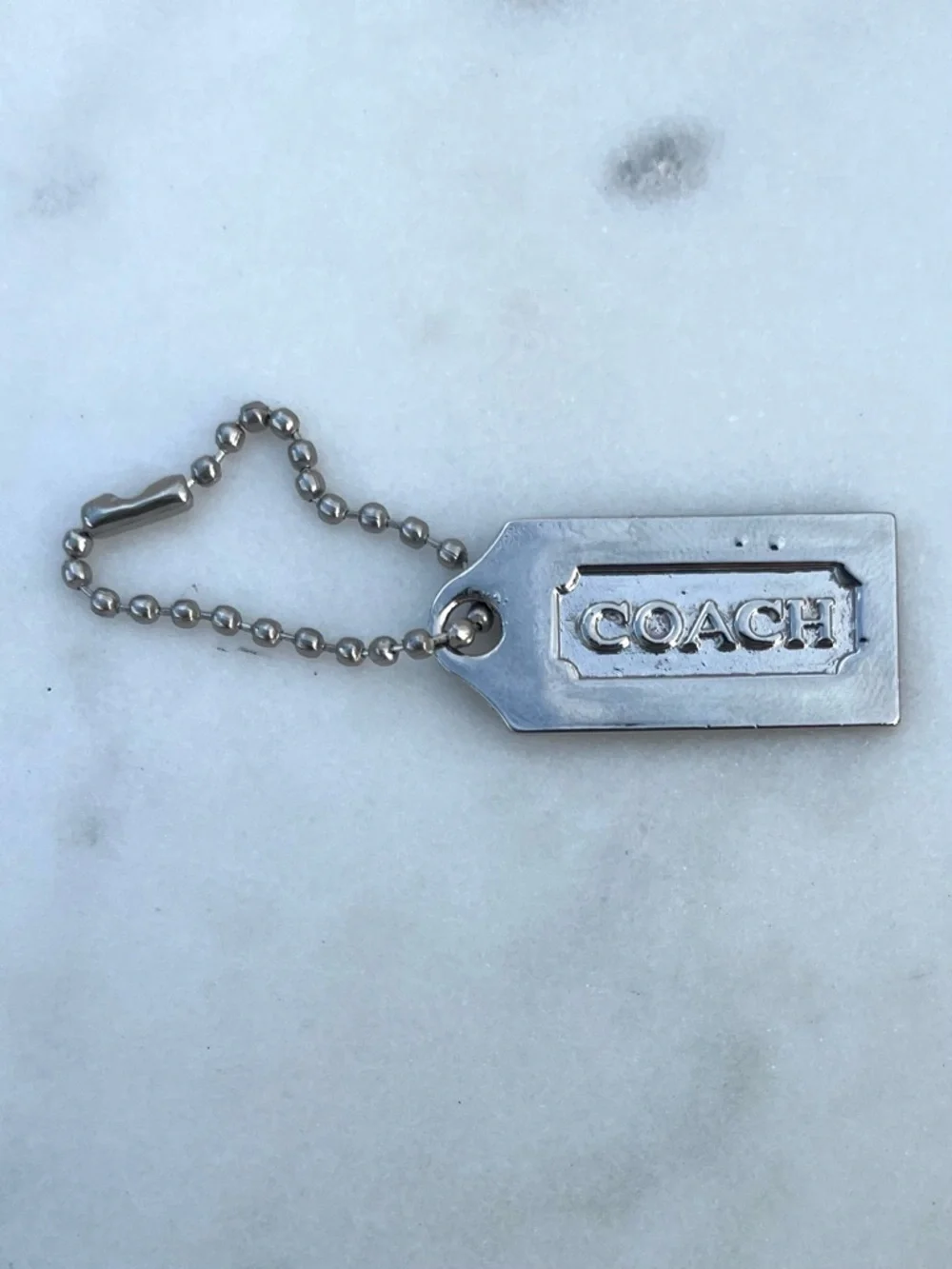 COACH Vintage Metal Hang Tag, Silver